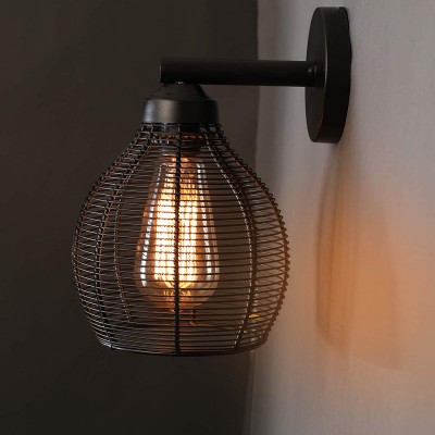 Industrial Pot Cage Small Wall Light